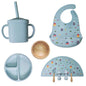 Baby Food Utensils Set - Baby Feeding Set - Baby Silicone Feeding Set - Baby Plates And Bowls Set - Baby Feeding (SKY BLUE)